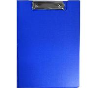 A4 Vinyl Clipboard - Fold Over Cover File Holder Folder Wallet Clip Board Strong (Blue)