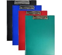 A4 Vinyl Clipboard - Fold Over Cover File Holder Folder Wallet Clip Board Strong (Random Colour)