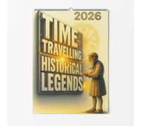 A4 Wall Calendar - Choice Of Designs And Sizes - Time Travelling Historical Legends 2026 Calendar - Iconic Historical People in Modern Times