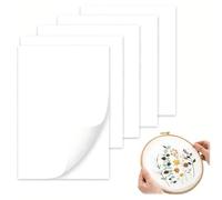 A4 Water Dissolvable Embroidery Paper, 6 PCS Water Soluble Stabilizer Printable Dissolvable Self-Adhesive Stick and Stitch Embroidery Backing for Machine Embroidery and Hand Stitching