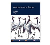 A4 Watercolour Paper Pad for Artists, Painting Paper, Art Sketch Book - Ideal for Watercolour, Acrylic, Ink & Mixed Media - 210 GSM Cold Pressed White Paper, 16 Sheets - Acid-Free, Textured Surface