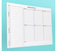 A4 Weekly Desk Planner/To Do List - 52 tear off sheets - Quality 100gsm paper with a strong 1000 micron Whiteboard Backing - Perfect For Home or Office Use