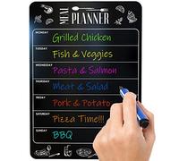 A4 Weekly Meal Planner Dry Erase Board - Fridge Kitchen Blackboard Magnetic Meal Planner - Grocery List - Magnet