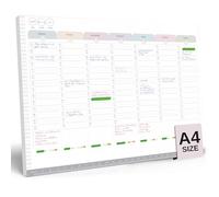 A4 Weekly Planner Pad - 7am to 8pm Timeslots for Precise Planning - To Do List Notepad Organiser - Day and Weekly Desk Planner for Productivity - 40 Thick Sheets