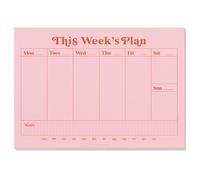 A4 Weekly Planner Pad - Pink & Red Design, 52 Tear-away Pages - Undated Weekly Planner, Section for Important Notes - 100% Recycled and Recyclable Paper - UK Made - Good Tuesday
