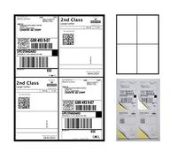 A4 White Self Adhesive Address Shipping Mailing Labels, Sticky Back Printing Sticker, A6 Labels, Laser Printers - 4 per Sheet, 148.5 x 105mm, 50 Sheets 200 Labels Total.