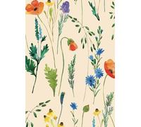 A4 Wildflowers Notebook: Watercolour Floral Patterned Notepad. 100 blank pages.: Cottagecore aesthetic with colourful botanical wild flowers for your notes or journaling.