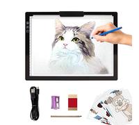 A4 Wireless Light Table with Innovative Stand and Clip, Rechargeable, Battery-Operated Light Plate, Continuously Dimmable, 6 Brightness Levels, Wireless Light Pad for Drawing, Sketching, Animation