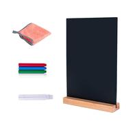A4 Wooden Chalkboard, 297 x 210mm Tabletop Wood Chalkboard Sign with Base Stand, Menu Chalk Board Sign Message Boards for Party, Wedding, Tables Decoration, Bar and Restaurant (Straight Style)
