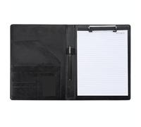 A4 Writing Board Clipboard, Black Leather Conference Folder, PU Leather Conference Folder, Multifunctional Conference Folder, Writing Folder Portfolio Documents, Folder A4 Clipboard for Office