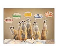A4 XXL Greetings Card with Envelope - Meerkat Elegant Designer Cards Suitable for All Occasions Like Birthday Wedding Anniversary Card of Wide Werk