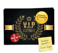 A4 XXL Leaving Card V.I.P. Goodbye with Envelope - Elegant VIP Folding Card for Colleagues to Retirement Pension Mother's Protection Retirement Card by Breitenwerk