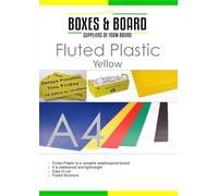 A4 Yellow Fluted Plastic Sheets - 5 Pack (2-for-1 Offer) - Lightweight Rigid Display Boards - Weatherproof Polypropylene Signage Panels for Indoor & Outdoor Use, Crafts, and Exhibitions