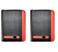 A4 Zipped Conference Folder Business Faux Leather Document Case Bag Portfolio Black (Pack of 2)