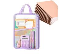 A4 Zippered Document Bag,A4 Reusable Portable File Pouch | Large Opening L-Shaped Zipper Bag - for Office School Puzzles Travel Classroom Home Student Homework Project Receipt Paper Letter