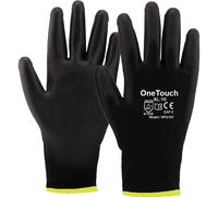 A406 24 Black Safety Work Gloves, PU Coated Nylon Handling Gloves, Non-Slip Firm Grip, High Dexterity Protective Work Gloves for Outdoor & General Use (XXL/11)