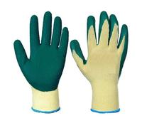 A406 24 Pairs Green work gloves Latex Coated Rubber Work Gloves Builders Gloves Scaffolding Mens Safety Builders Gardening (X-Large/10)