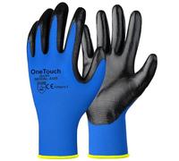 A406 24 Pairs Work Gloves PREMIUM NITRILE COATED Nylon Work Gloves Safety Gloves Builders Gardening Grip (Medium-8)