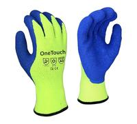A406 3 Pairs HI VIZ Thermal Gloves Winter Latex Rubber Work Gloves Builders Gardening (Medium/8)