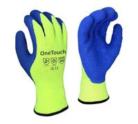 A406 3 Pairs HI VIZ Thermal Gloves Winter Latex Rubber Work Gloves Builders Gardening (Small/7)