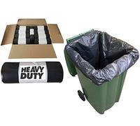 A406 Black Wheelie Bin Liner Refuse Sacks Rubbish Sacks Strong Bin Bags Waste Recycling Rubbish Dustbin Bags XXL (50 Bags)