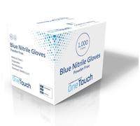 A406 Blue Nitrile Gloves Powder Free Disposable Examination Glove Latex Free, Medical Grade Food Safe Ideal for Cleaning, Mechanics, Tattoo, Hairdressing 1000 (Medium)