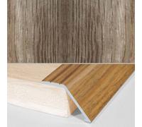 A47 41mm Aluminium Wood Effect Self Adhesive Door Threshold Ramp Profile - Antique Oak, 0.9M