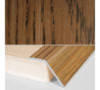 A47 41mm Aluminium Wood Effect Self Adhesive Door Threshold Ramp Profile - Castle Oak, 0.9M