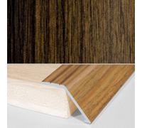 A47 41mm Aluminium Wood Effect Self Adhesive Door Threshold Ramp Profile - Congo Wenge, 0.9M