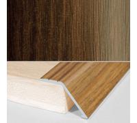 A47 41mm Aluminium Wood Effect Self Adhesive Door Threshold Ramp Profile - Japanese Chestnut, 0.9M