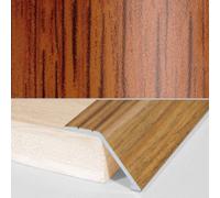 A47 41mm Aluminium Wood Effect Self Adhesive Door Threshold Ramp Profile - Mahogany, 0.9M