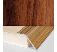 A47 41mm Aluminium Wood Effect Self Adhesive Door Threshold Ramp Profile - Toga Mahogany, 0.9M