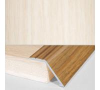 A47 41mm Aluminium Wood Effect Self Adhesive Door Threshold Ramp Profile - White Pine, 0.9M