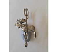 A47 Standing Moose kilt pin Scarf or Brooch pin pewter emblem 3" 7.5 cm handmade in sheffield