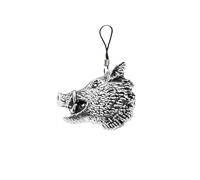 A48 Boar’s Head English Pewter Emblem Mobile Phone Charm, 4cm Cord, Gift Packed