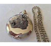 A48 Boar’s Head polished silver case mens GIFT quartz pocket watch fob made in sheffield