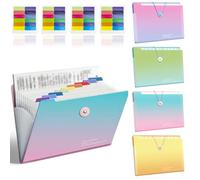 A4expanding Folder,4pack Plastic Sleeves Organiser 12pockets ConcertinaFile | 4 Gradient Colours A4 Documents. Ideal To Sort Receipts/Tax Files.Durable Polypropylene For Daily Office,Travel & Home Use