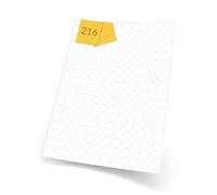 A4Labels White Recycled Paper Labels, 216 Round Eco-Friendly Labels Per A4 Sheet, 20 Sheets of 13mm, 4,320 Permanent Labels