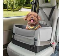A4PET Small Dog Car Seat, Puppy Collapsible Soft Pillow Adjustable Height, Portable Car Seat for Dogs Up to 25 lbs,Grey