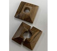 A4TECH x 2 15mm Pyramid Walnut Lacquered Pipe Covers/Rad Rings