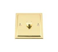 A5 10 Amp Light Dimmer Switch 1 Gang 2 Way 1000W - Polished Brass Victorian