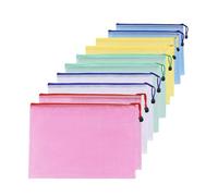 A5 10Pcs File Folder Plastic Wallets Zip Lock Bags Document Wallet File Zipper Bags for Office Home School Supplies