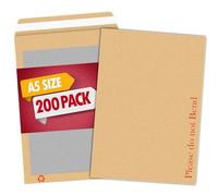 A5 200 Manilla Hard Board Back Envelopes Please Do Not Bend Envelope with Peel & Seal Strip for Mailing, Posting Shipping Storing Documents