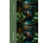 A5, 200 page, lined notebook with dates and page numbers: A Kingfisher cover on a 6" x 9" paperback notebook