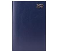 A5 2026 Week to View Diary Blue Hardback Weekly Planner with Ribbon Marker for Business Office School Personal Organisation