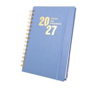 A5 2027 Daily Planner Blue Academic Diary Notebook for Work | Monthly Goal Sections, Hourly Dated Pages, Portable Format, Project Tracking for Meetings and Travel