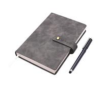 A5 408 Pages/204 Sheets Classic Journal Notebook Office Agenda Planner Organizer Notebook Business Work Record Thickened Meeting Diary Book School Stationery Supplies with Pen (Gray)