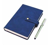 A5 408 Pages/204 Sheets Classic Journal Notebook Office Agenda Planner Organizer Notebook Business Work Record Thickened Meeting Diary Book School Stationery Supplies with Pen (Blue)
