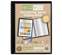 A5 50% recycled 60 pocket Fold Flat Spiral display book (1)