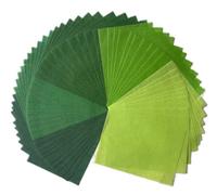 A5 50 Sheets Natural Fiber Mulberry Tree, Mulberry paper Sheets Square Origami, Arts Folding Craft, Decoration, Paper for DIY Crafts. 8.3" x 5.8" ( Green Tone A5)